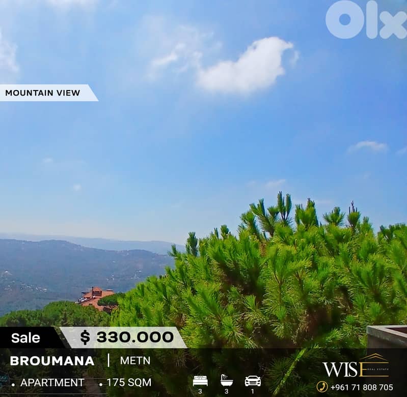 175 SQM Apartment – FOR SALE in Broummana! 0