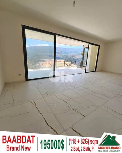 118 sqm Apartment For Sale in Baabdat with 82 sqm Terrace + View !!!