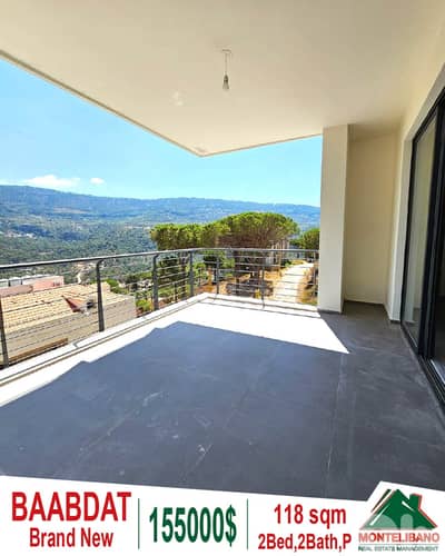 118 sqm Apartment For Sale in Baabdat with Open Mountain View !!!