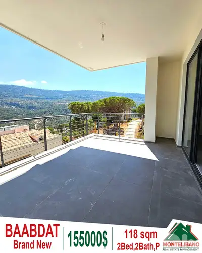 118 sqm Apartment For Sale in Baabdat with Open Mountain View !!!