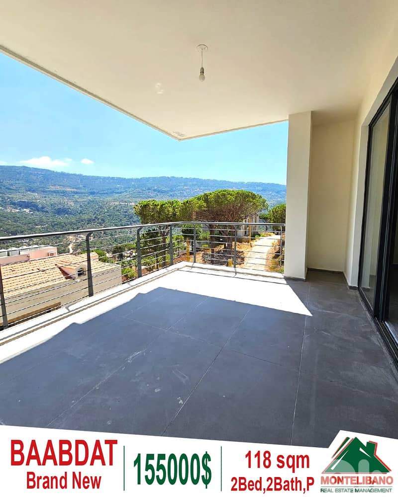 118 sqm Apartment For Sale in Baabdat with Open Mountain View !!! 0