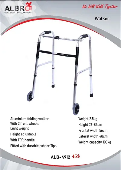 Aluminum Folding Walker والكر قابلة للطي مع دواليب