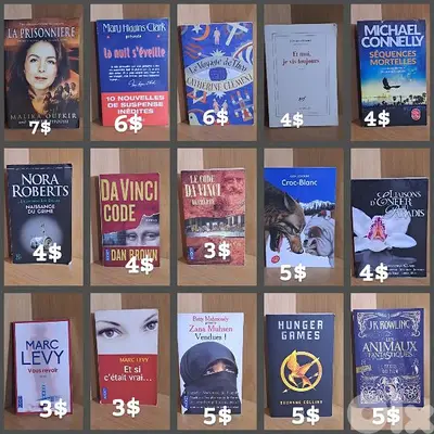 Different books, best sellers, new and used