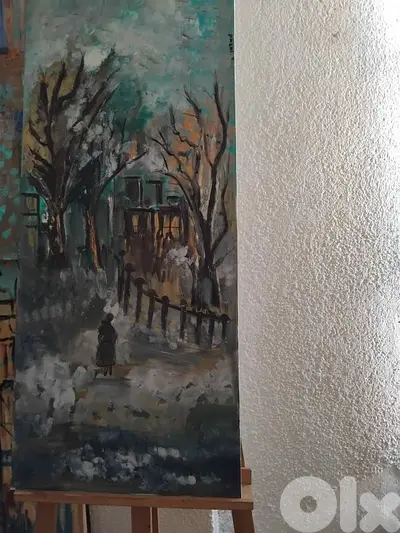 رسم زيتي علىcanverc  القماش