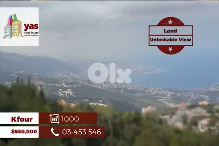 Kfour 1000m2 | Land | Unlockable Sea View | Coeff 30/75 | WA