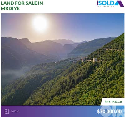 1050m2 land+Unblockable view 4sale in Mrdiye/Keserwan - أرض في كسروان