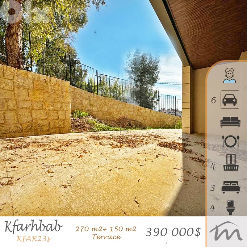 Kfarehbab | Brand New 270m² + 150m² 2 Terraces | 6 Underground Parking 0