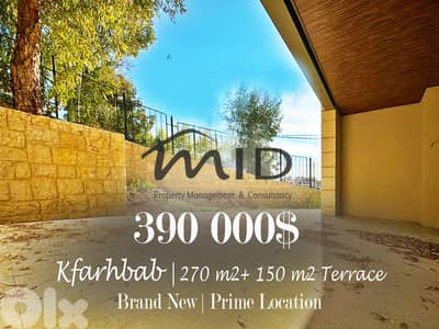 Kfarehbab | Brand New 270m² + 150m² 2 Terraces | 6 Underground Parking