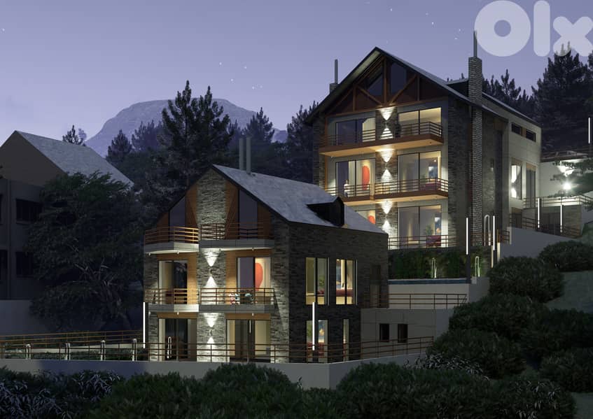 Chalet for sale in Faqra/ Under construction/ Garden 2