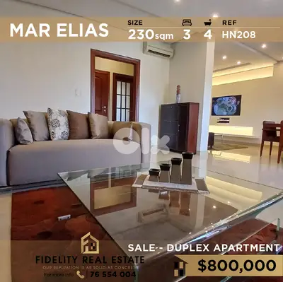 Apartment Duplex for sale in Mar Elias HN208  دوبلكس للبيع