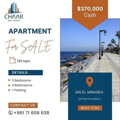 Apartment for Sale in Ain Al-Mraiseh - #R2780