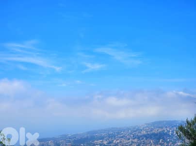1090 SQM Land in Bikfaya, Metn Overlooking the Mountains and the Ocean