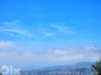 1090 SQM Land in Bikfaya, Metn Overlooking the Mountains and the Ocean