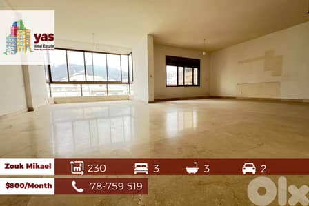 Zouk Mikael 230m2 | Rent | Well Lighted | Prime Location |  EH