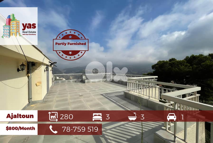 Ajaltoun 280m2 | 180m2 Rooftop | Well Maintained | Rent | View |EL/JA 0