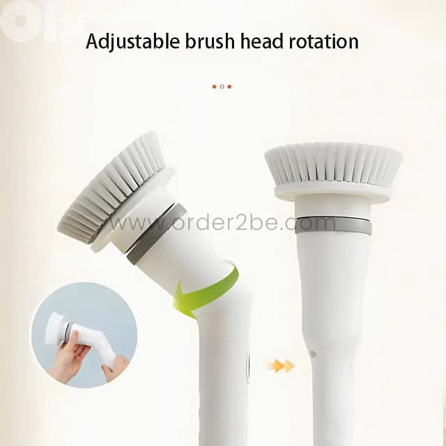 6-in-1 Electric Spin Scrubber for Bath & Floors – 46" Reach, 6 Heads 9
