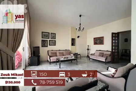 Zouk Mikael 150m2 | Well Maintained | Calm Area | EL/EH
