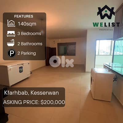 Apartment for sale in Kfarhbab, Kesserwan شقة للبيع في  كفرحباب