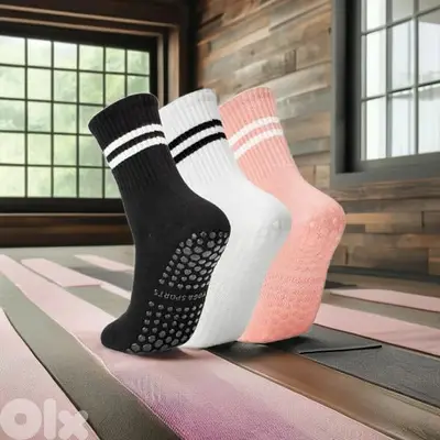 High Quality Thin Cotton Tube for Pilates & home  Anti Slip Yoga Socks