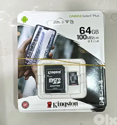 Kingston memory card with adapter 64gb 100mb/s