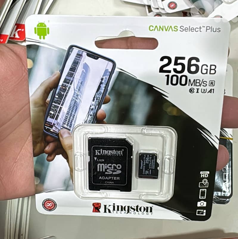 Kingston memory card with adapter 256gb 100mb/s 0