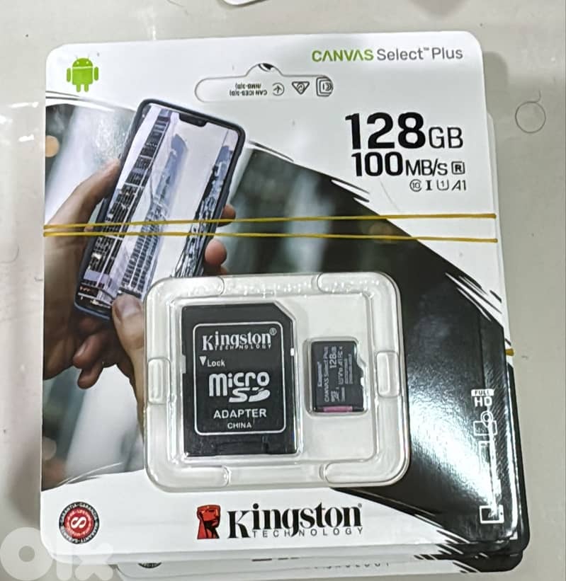 Kingston memory card with adapter 128gb 100mb/s 0