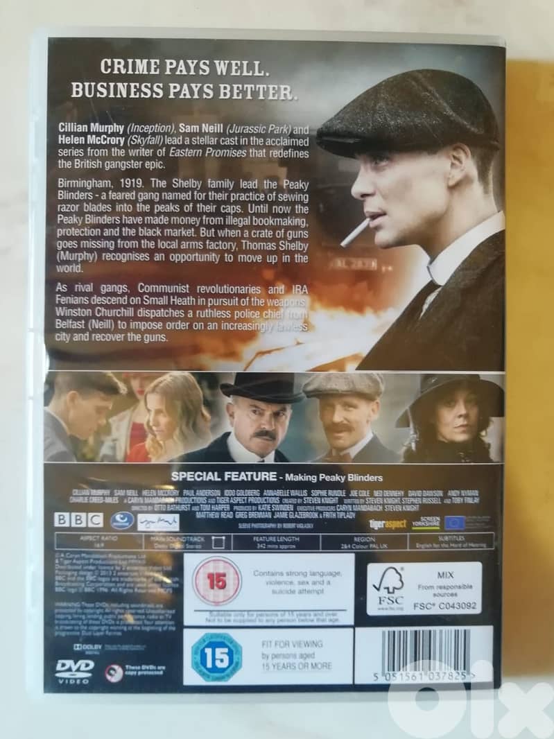 Peaky Blinders 2 DVDs episodes 1 to 6 2