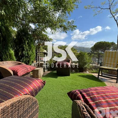 L19056 - Furnished Apartment with Garden And View For Sale in Baabdat