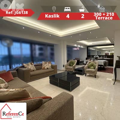 Apartment with terrace in Kaslik شقة مع تراس في الكسليك