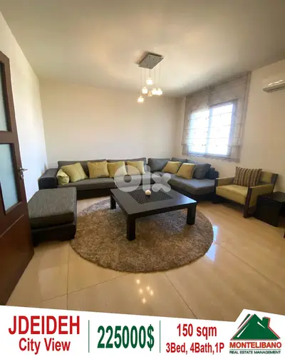 150 sqm Apartment For Sale in Jdeideh with City View !!!