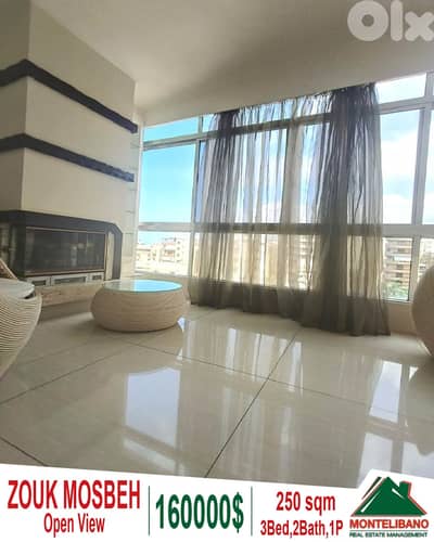 Fully Decorated 250 sqm Apartment For Sale in Zouk Mosbeh + Open View