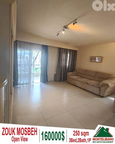 Fully Decorated 250 sqm Apartment For Sale in Zouk Mosbeh + Open View