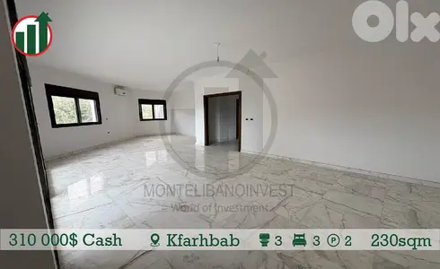 Brand-New Apartment with a Private Terrace for Sale in Kfarhbab