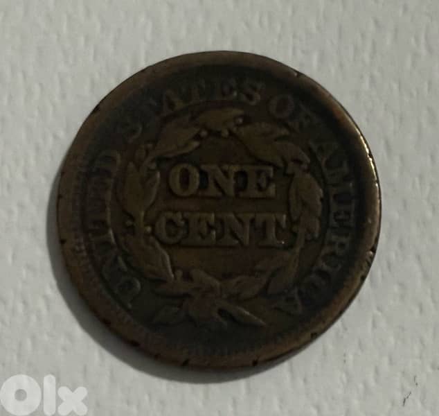 USA 1847 1 cent coin 1