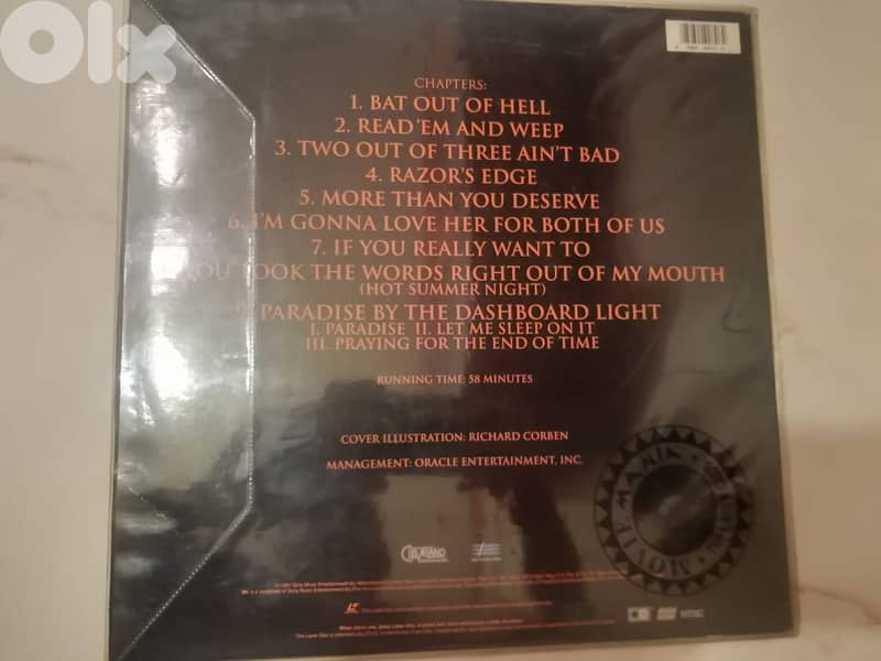 Meat Loaf - hits out of hell laserdisc 1