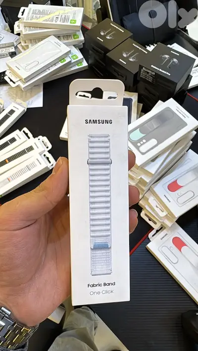 Samsung Watch 7 Fabric Band One Click blue white