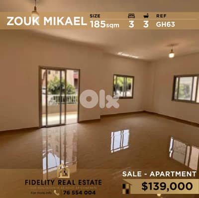 Apartment for sale in Zouk Mikael GH63 شقة للبيع في زوق مكايل