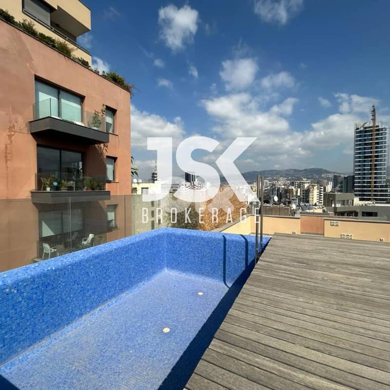 L19110 - Beautiful Penthouse with Terrace & Pool For Sale in Badaro 0