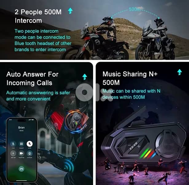 intercom motorcycle helmet 2