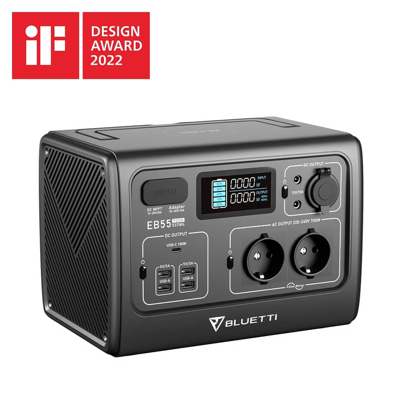 BLUETTI PowerOak EB55 Portable Power Station | 700W 537Wh 0
