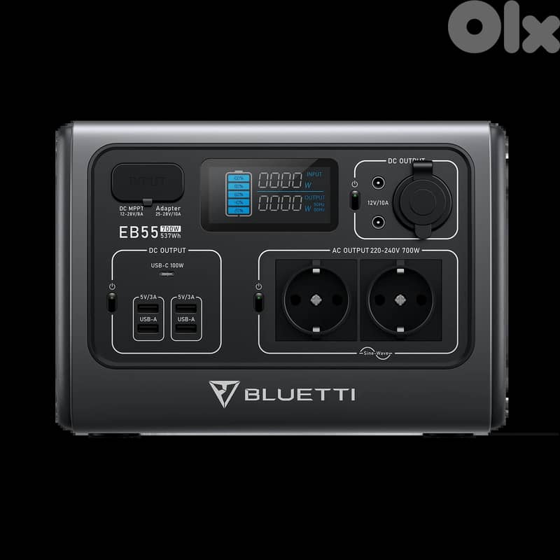 BLUETTI PowerOak EB55 Portable Power Station | 700W 537Wh 2