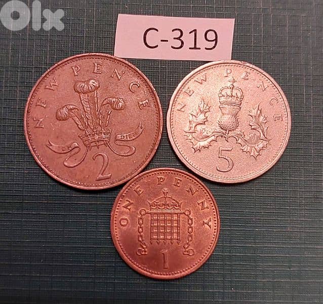 England 3 old coins  Lot# C-319 Queen Elizabeth II 1