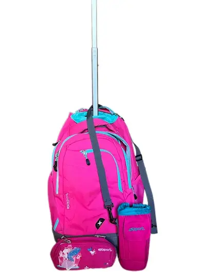 pink export trolley backpack