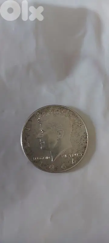USA half Silver Dollar coin Memorial President John Kennedy year 1964