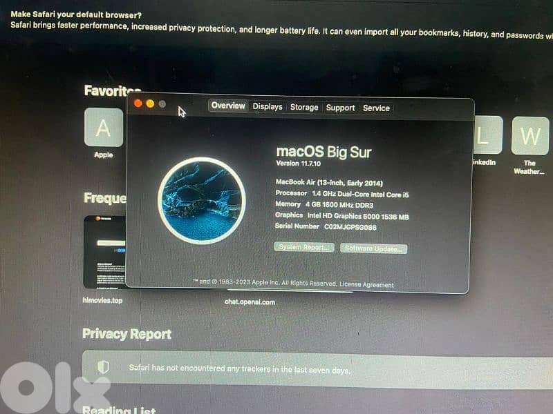 السعر منهي macbook 2014  100$ 2