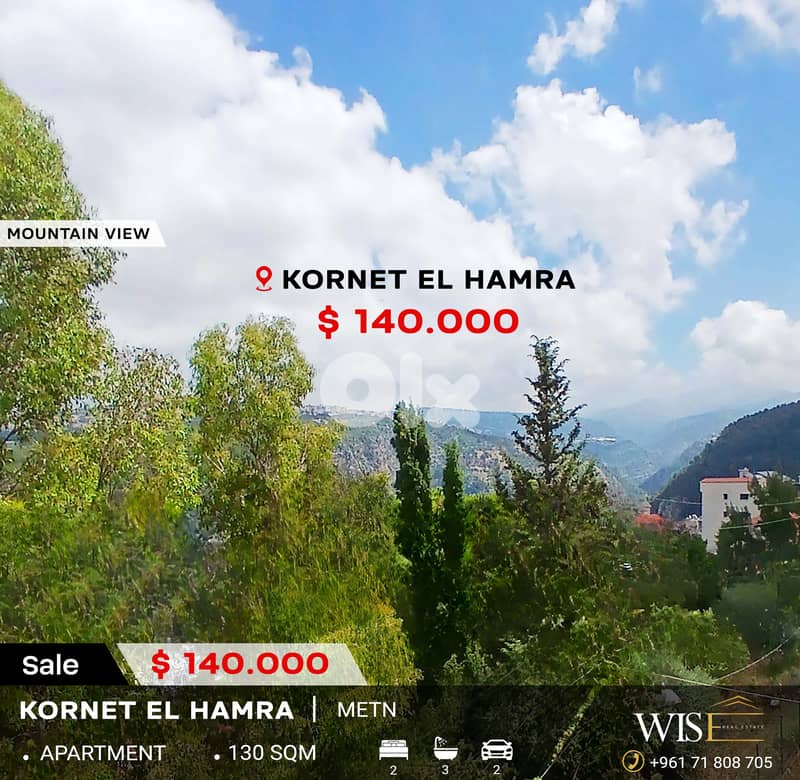 130 SQM Apartment for SALE in kornet El Hamra! 0