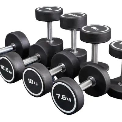 Round dumbles like new from 5 till 35   (1.7 per kilo )