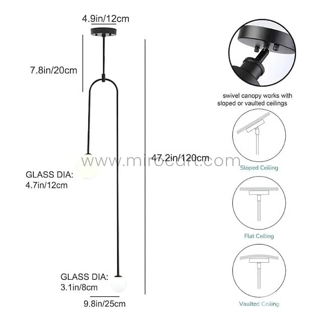 Modern Arc Pendant Light – U-Shaped Glow for Bedrooms & Cozy Corners 9