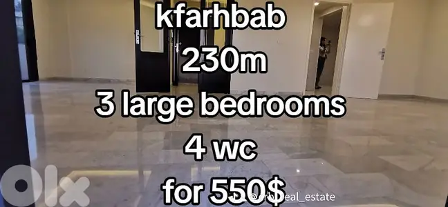 KfarhbabK 190m 3 bed 4 wc for 550$