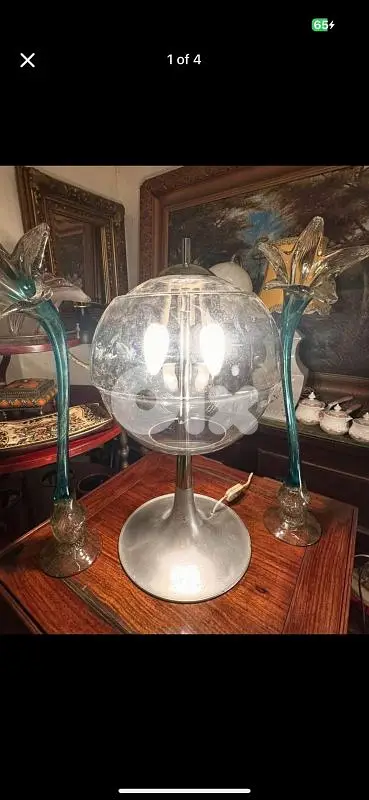 vintage 1970's original table lamp globe chrome vintage 1970's original table lamp globe chrome